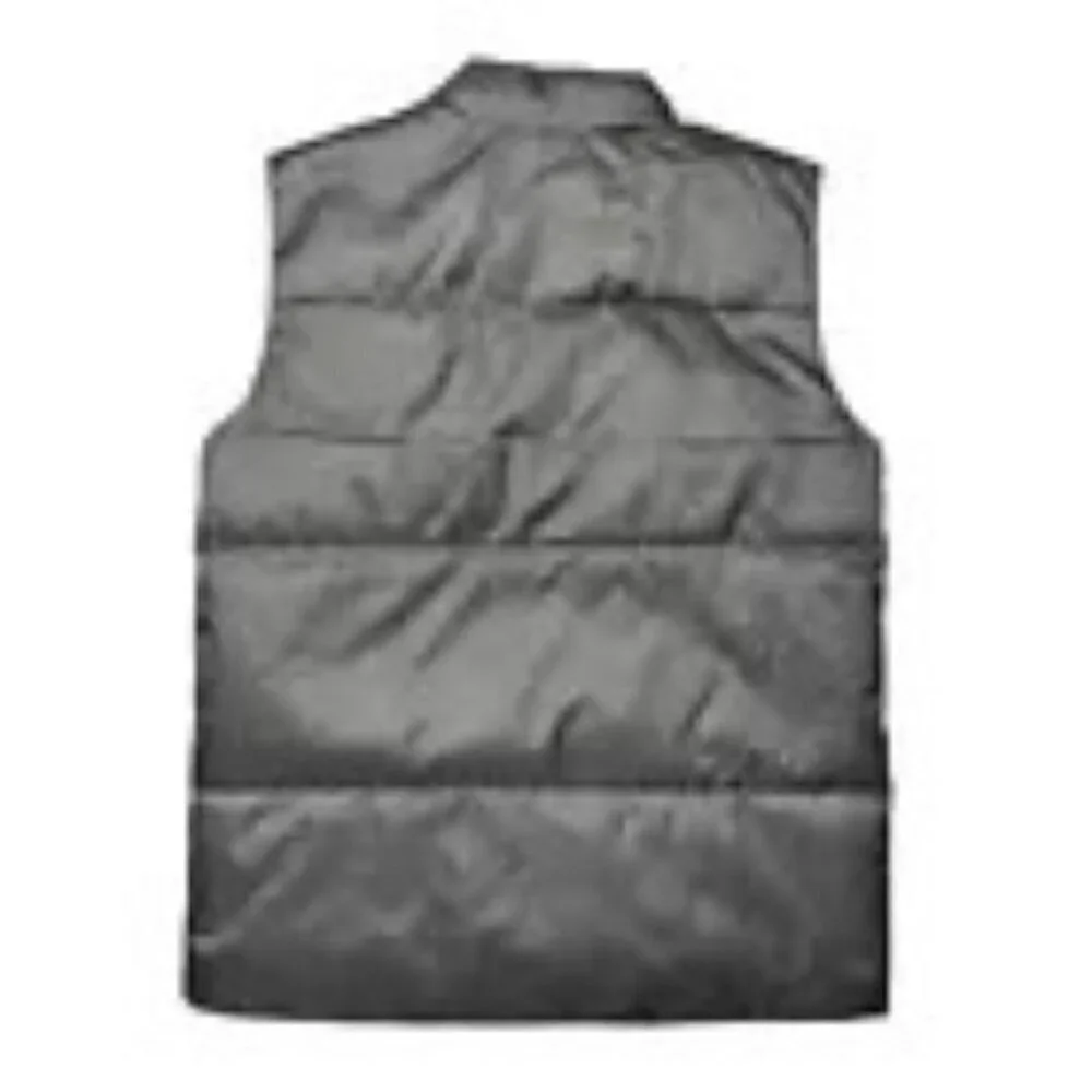 Old Navy Gender-Neutral Grey Herringbone Frost-Free Puffer Vest for Kids